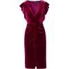 Adrianna Papell Womens Velvet Surplice Midi Dress(Beyond Fuchsia)