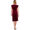 Adrianna Papell Womens Velvet Surplice Midi Dress(Beyond Fuchsia)