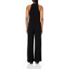 Adrianna Papell womens Halter Overlay Jumpsuit(Black)
