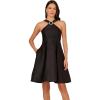 Adrianna Papell Women’s Halter Mikado Short Dress(Black)