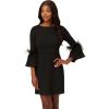 Adrianna Papell Womens Stretch Crepe Feather Dress(Black)