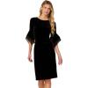Adrianna Papell Womens Velvet Bell Sleeve Short Dress(Black)