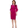 Adrianna Papell Womens Velvet Bell Sleeve Short Dress(Orchid Delight)