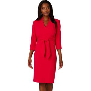 Adrianna Papell Womens Front Tie Short Dress(Red Rose)