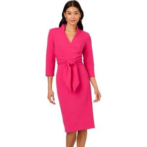 Adrianna Papell Womens Front Tie Short Dress(Tropical Pink)