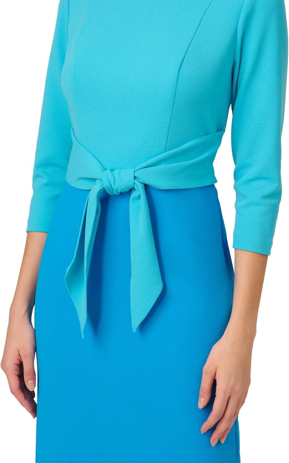 image:imageAdrianna Papell Womens Colorblock Tie Front DressCeruleanAzure
