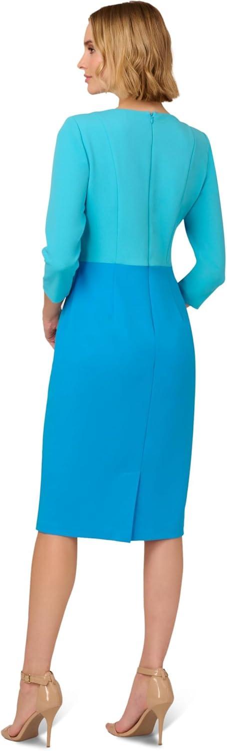 image:imageAdrianna Papell Womens Colorblock Tie Front DressCeruleanAzure