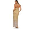 Adrianna Papell Beaded Halter Long Dress, Silver/Gold,