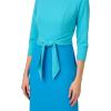 Adrianna Papell Women’s Colorblock Tie Front Dress(Cerulean/Azure)