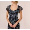 Adrianna Papell Womens Embellished Godet Dress(Midnight Multi)