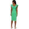 Adrianna Papell Women’s Knit Crepe Ruffle MIDI Dress(Flora Green)