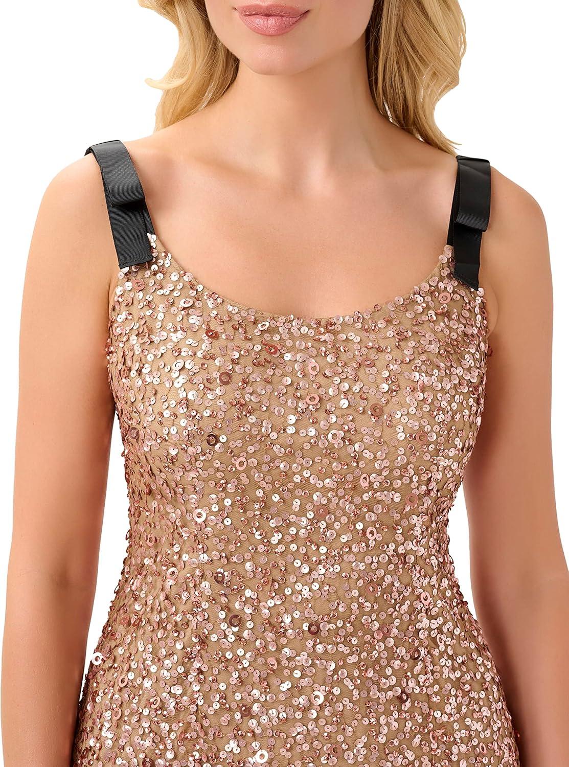 image:imageAdrianna Papell Womens Beaded Midi DressAntique Copper