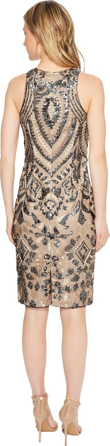 image:imageAidan Mattox Womens Embroidered Sequin DressBlackGold