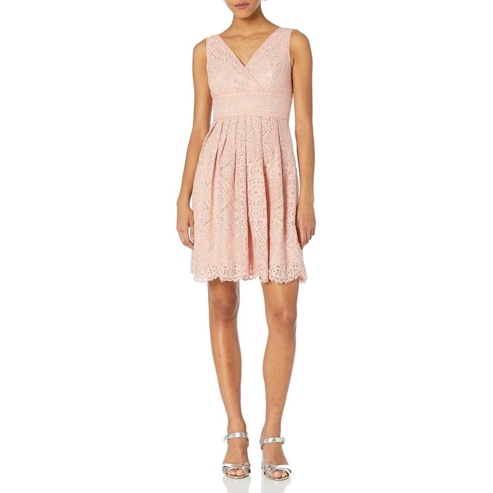 image:imageAdrianna Papell Womens Vnk Fit N FLR WOgnza Inst DsPinksandAlmond