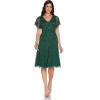 Adrianna Papell Women’s Beaded Flutter Dress(Dusty Emerald)