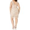 Adrianna Papell Womens Beaded Lace Sheath Dress(Blush)