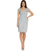 Adrianna Papell Womens Beaded Mesh Inset Sheath(Glacier)