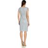 Adrianna Papell Womens Beaded Mesh Inset Sheath(Glacier)