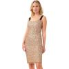 Adrianna Papell Womens Beaded Midi Dress(Antique Copper)
