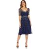 Adrianna Papell Womens Beaded Midi Dress(Light Navy)