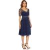 Adrianna Papell Womens Beaded Midi Dress(Light Navy)