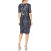 Adrianna Papell Women’s Beaded Short Dress(Light Navy)