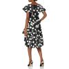 Adrianna Papell Women’s Dot Mikado Dress(Black/Ivory)