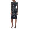 Adrianna Papell Women’s Elegant Beaded Midi Dress(Black Multi)