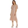 Adrianna Papell Women’s Elegant Beaded Midi Dress(Rose Gold)