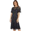 Adrianna Papell Women’s Elegant Beaded Midi Dress(Twilight)