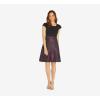 Adrianna Papell Women’s Knit Crepe and Jacquard Dress(Black Multi)