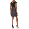 Adrianna Papell Women’s Knit Crepe and Jacquard Dress(Black Multi)