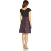 Adrianna Papell Women’s Knit Crepe and Jacquard Dress(Black Multi)