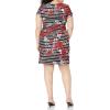 Adrianna Papell Womens Scuba A-line Cap Sleeve Dress(Black Multi)