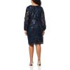 Adrianna Papell Womens Stretch Sequin Dress(Midnight)