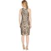 Aidan Mattox Womens Embroidered Sequin Dress(Black/Gold)