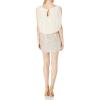 Aidan by Aidan Mattox Women’s Blousson Cocktail Dress with Embellished Stretch Sequin Beaded Skirt(Champagne/Silver)