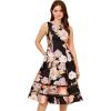 Adrianna Papell Womens Floral Mikado Dress(Black Multi)