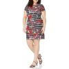 Adrianna Papell Womens Scuba A-line Cap Sleeve Dress(Black Multi)
