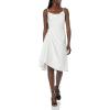 Aidan Mattox Womens Cowl Draped Satin Dress(Ivory)