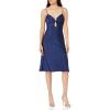 Aidan Mattox Women’s Lurex Knit Fit and Flare(Blue)