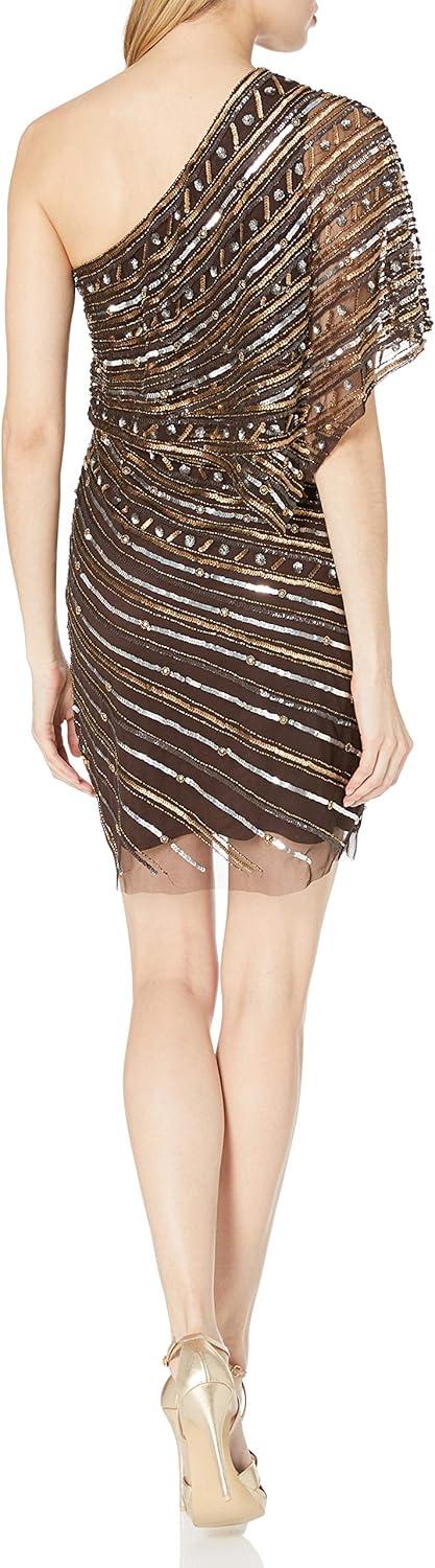 image:imageAdrianna Papell Womens Beaded Sheath DressDark Chocolate
