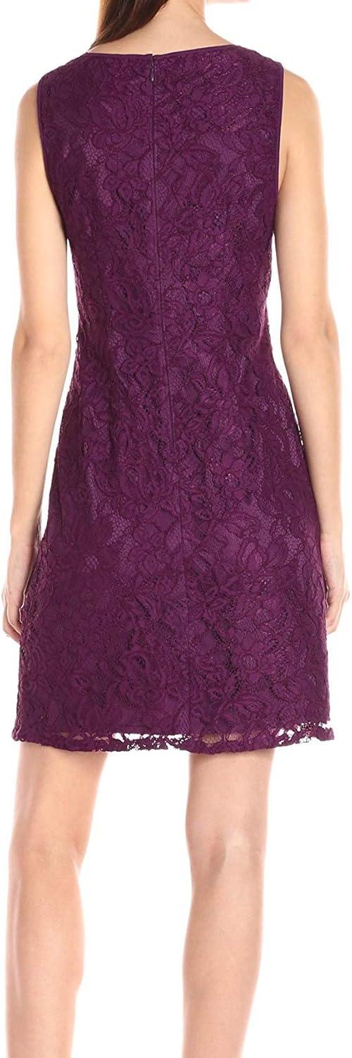 image:imageAdrianna Papell Womens Draped Jacket with Lace DressWinter Blackberry