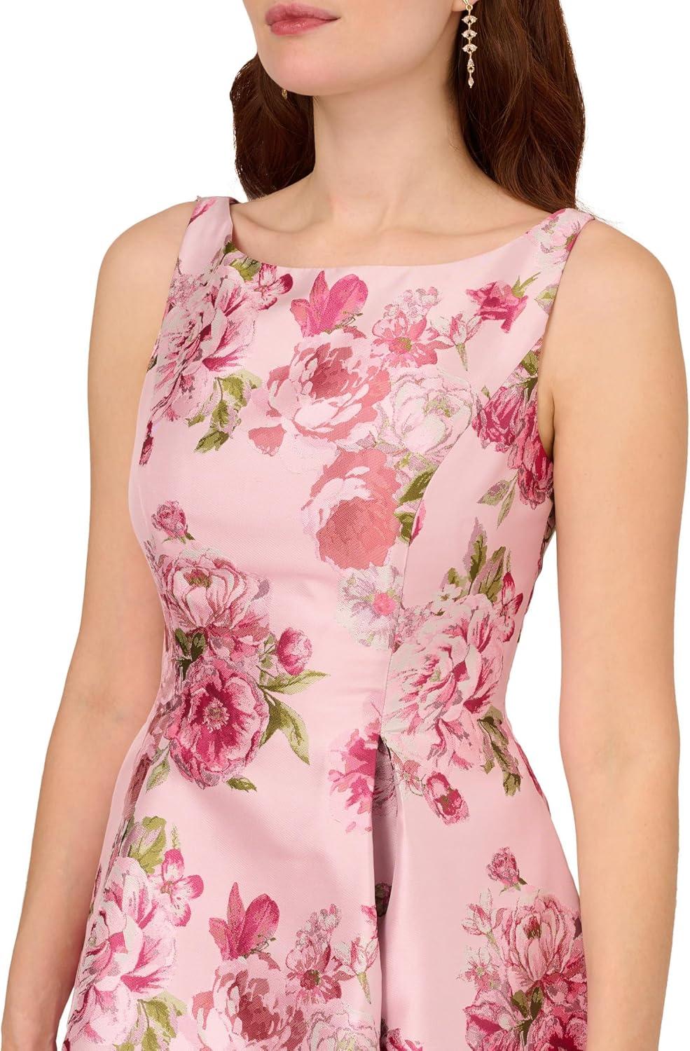 image:imageAdrianna Papell Womens Jacquard Flared DressBlush Multi