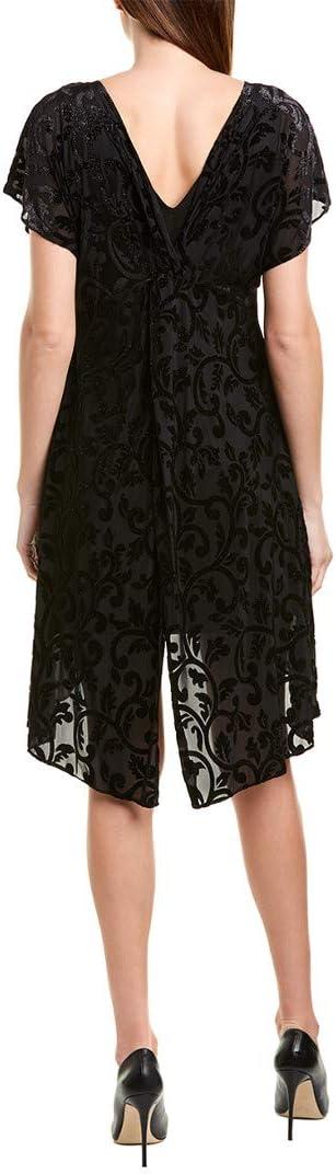 image:imageAdrianna Papell Womens Lurex Velvet Knot Back ShiftBlack