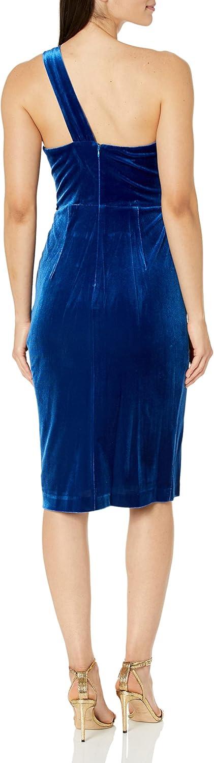 image:imageAdrianna Papell Womens One Shoulder Velvet DressDeep Ocean