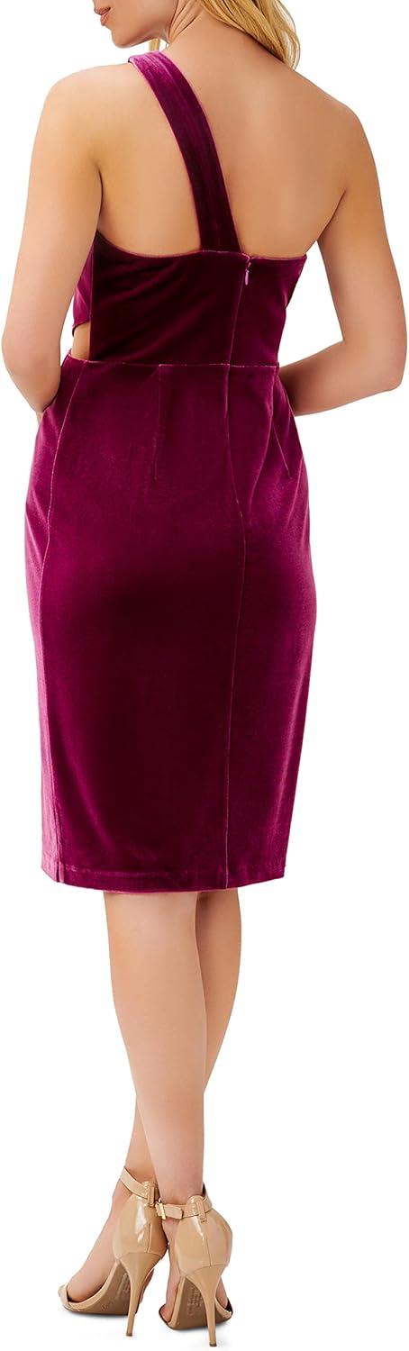 image:imageAdrianna Papell Womens One Shoulder Velvet DressPurple