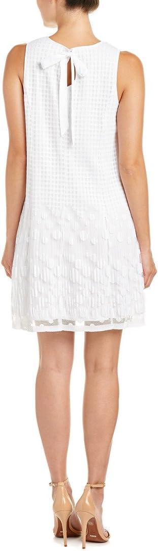 image:imageAdrianna Papell Womens Pleated Plaid DOT Shift Ivory 8