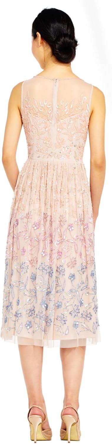image:imageAdrianna Papell Womens Slvlss Bead Tea Lngth DRSShell