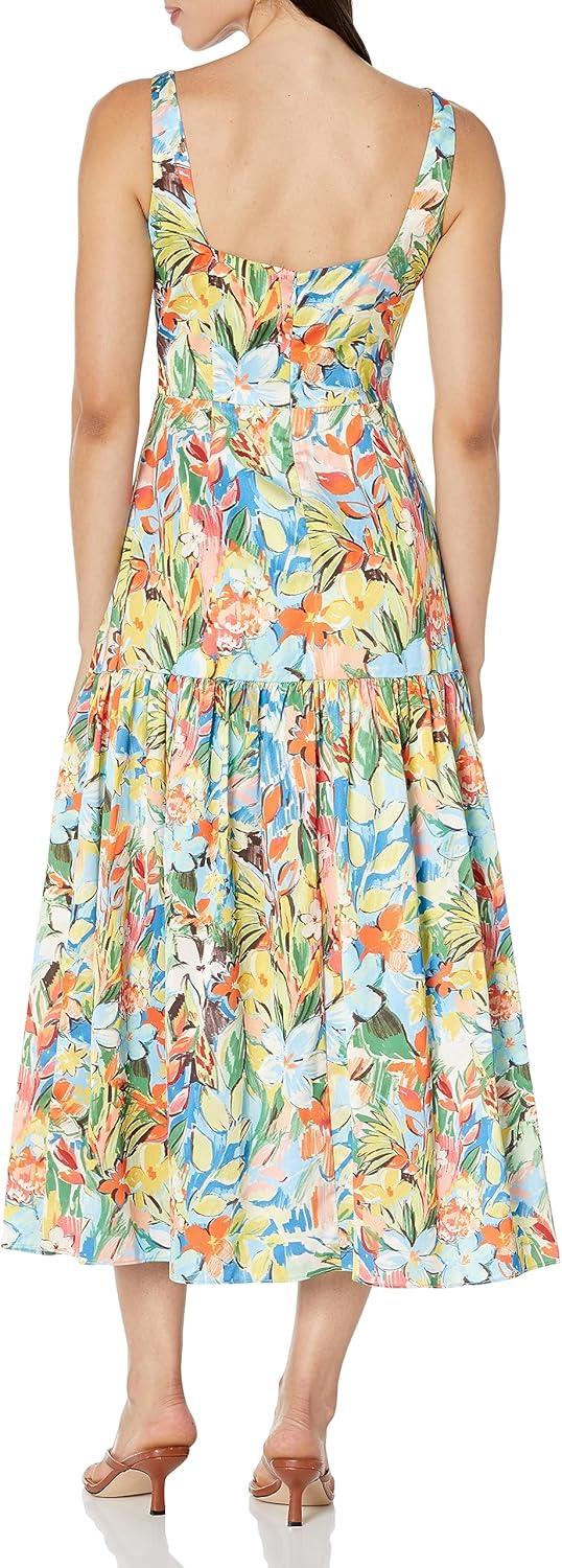 image:imageAidan Mattox Womens Fit and Flare Printed TDressCoral Multi